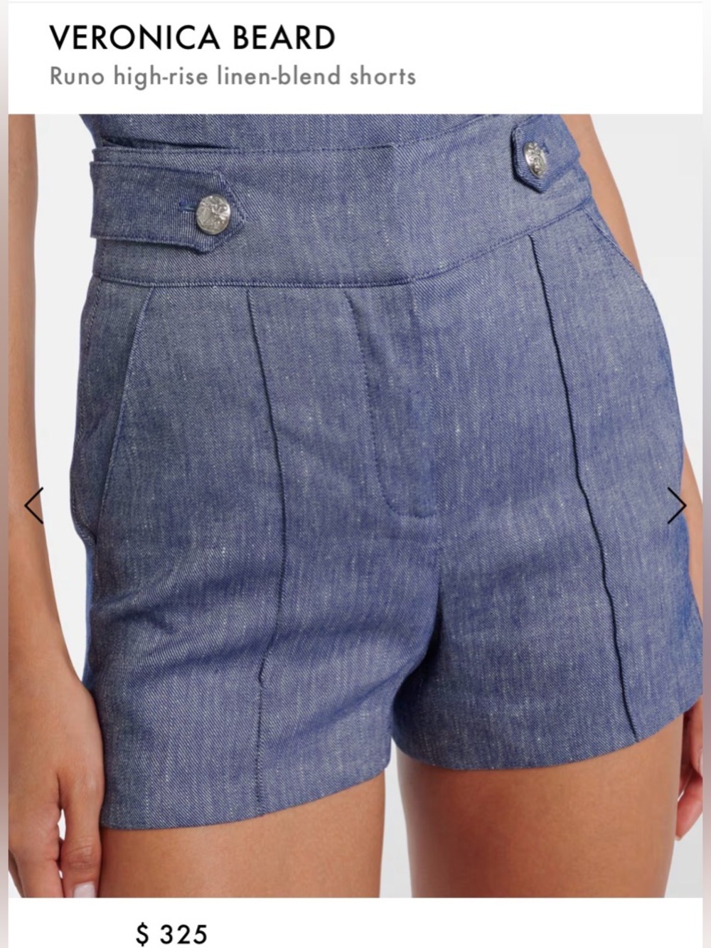 NWT Veronica Beard Blue Melange High Rise Runo Short - size 10 - $325 retail